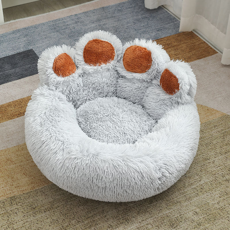 Plush Cathouse Doghouse Pet Bed Winter Warm Hand-shaped Brush Pet